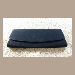 Vintage Black Tie Clutch Purse 1960s